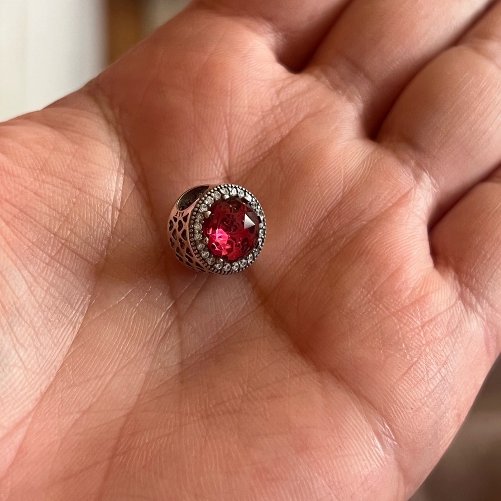 Pandora Red Crystal Charm